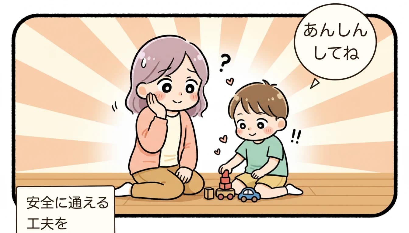 学童で怪我したら誰の責任？施設の賠償義務と保険を解説について子どもの安全を見守る母親のコミックエッセイ風イラスト