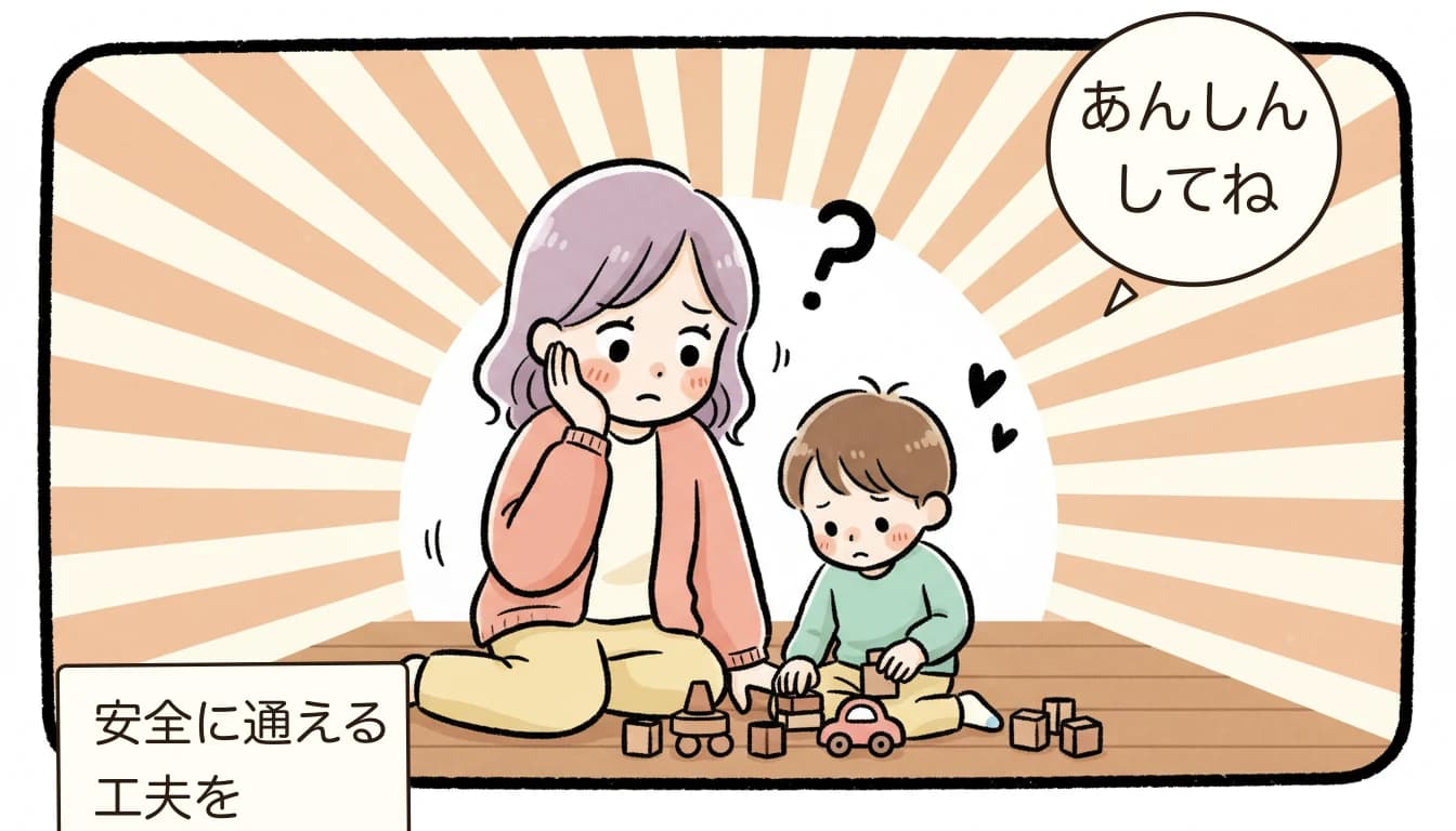 放課後児童クラブの定員オーバー問題｜1クラブ40人基準が守られていない現場の実態【2026年版】について子どもの安全を見守る母親のコミックエッセイ風イラスト