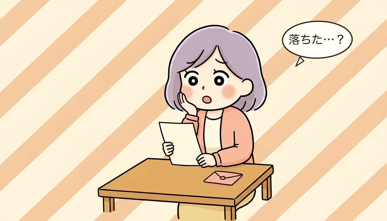 学童の不承諾通知に呆然とする母親のコミックエッセイ風イラスト