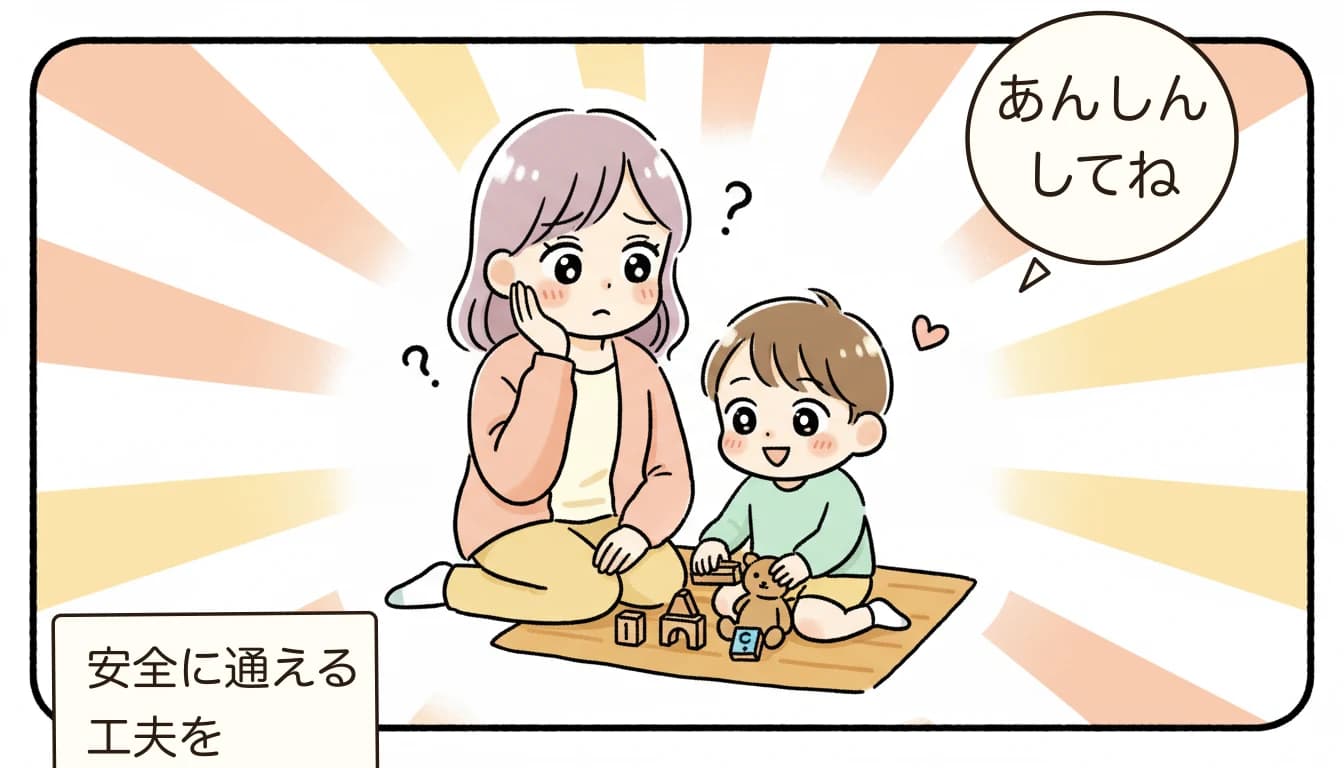 学童の指導員の質を見極める方法｜資格・配置基準・離職率【2026年最新】について子どもの安全を見守る母親のコミックエッセイ風イラスト