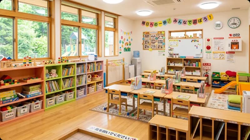 明るく清潔な学童保育施設の内観