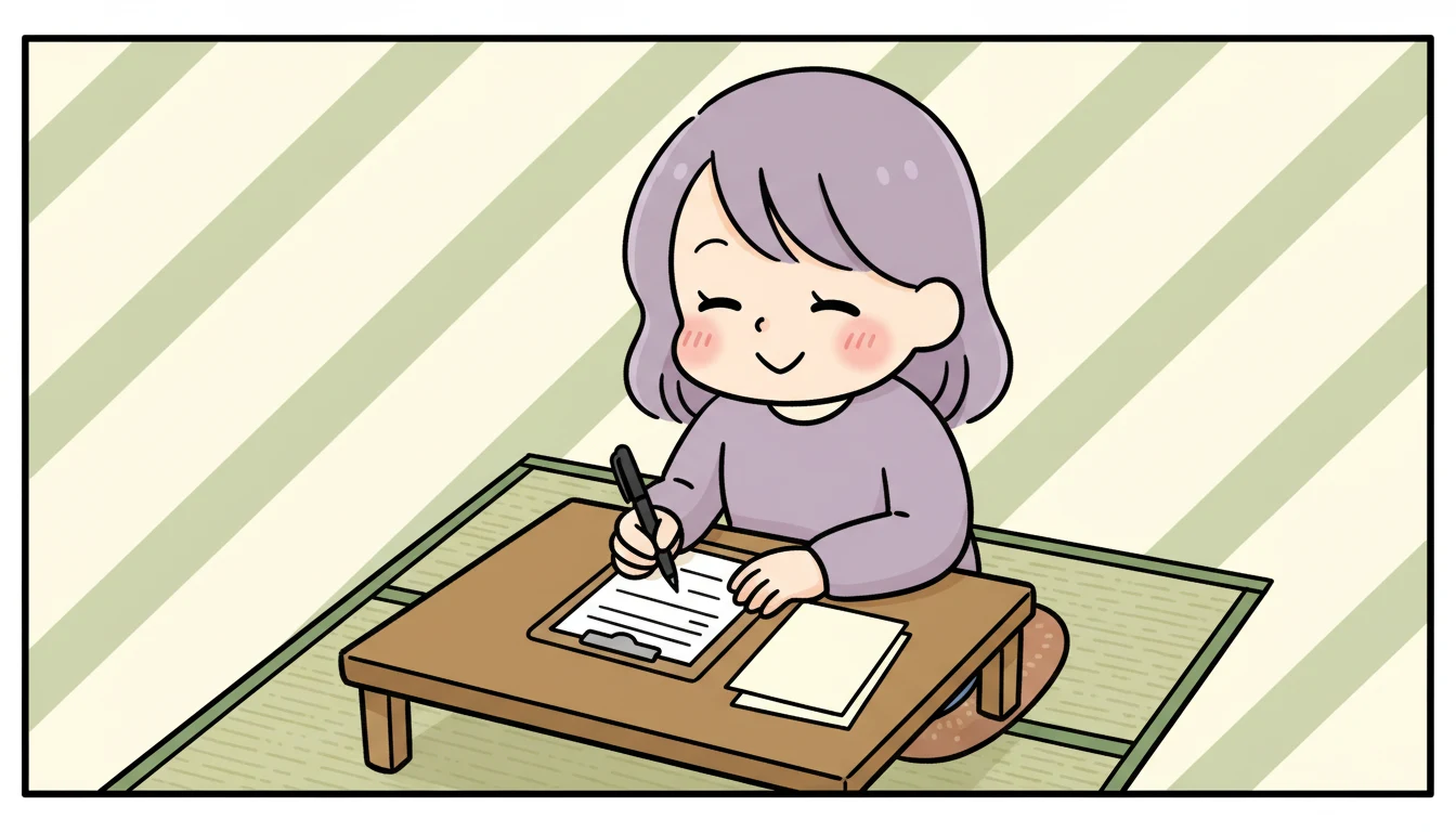 民間学童の申込スケジュールと見学のコツの内容を表すコミックエッセイ風イラスト