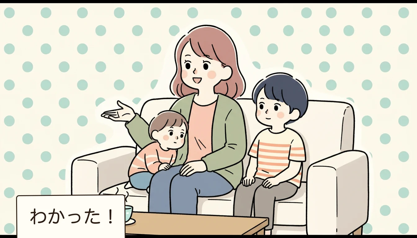 まとめ|船橋市の学童は「放課後ルーム+民間」で最適化するの内容を表すコミックエッセイ風イラスト