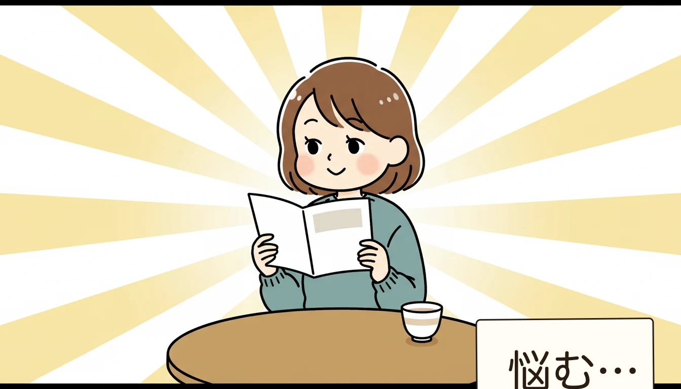 公立と民間の比較の内容を表すコミックエッセイ風イラスト