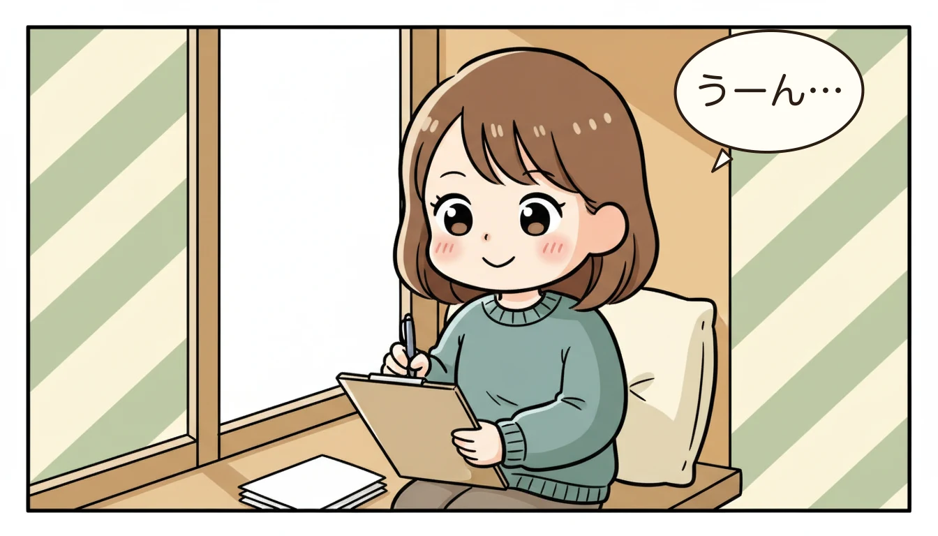 申込方法とスケジュールの内容を表すコミックエッセイ風イラスト