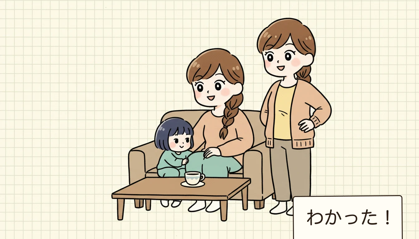 まとめの内容を表すコミックエッセイ風イラスト