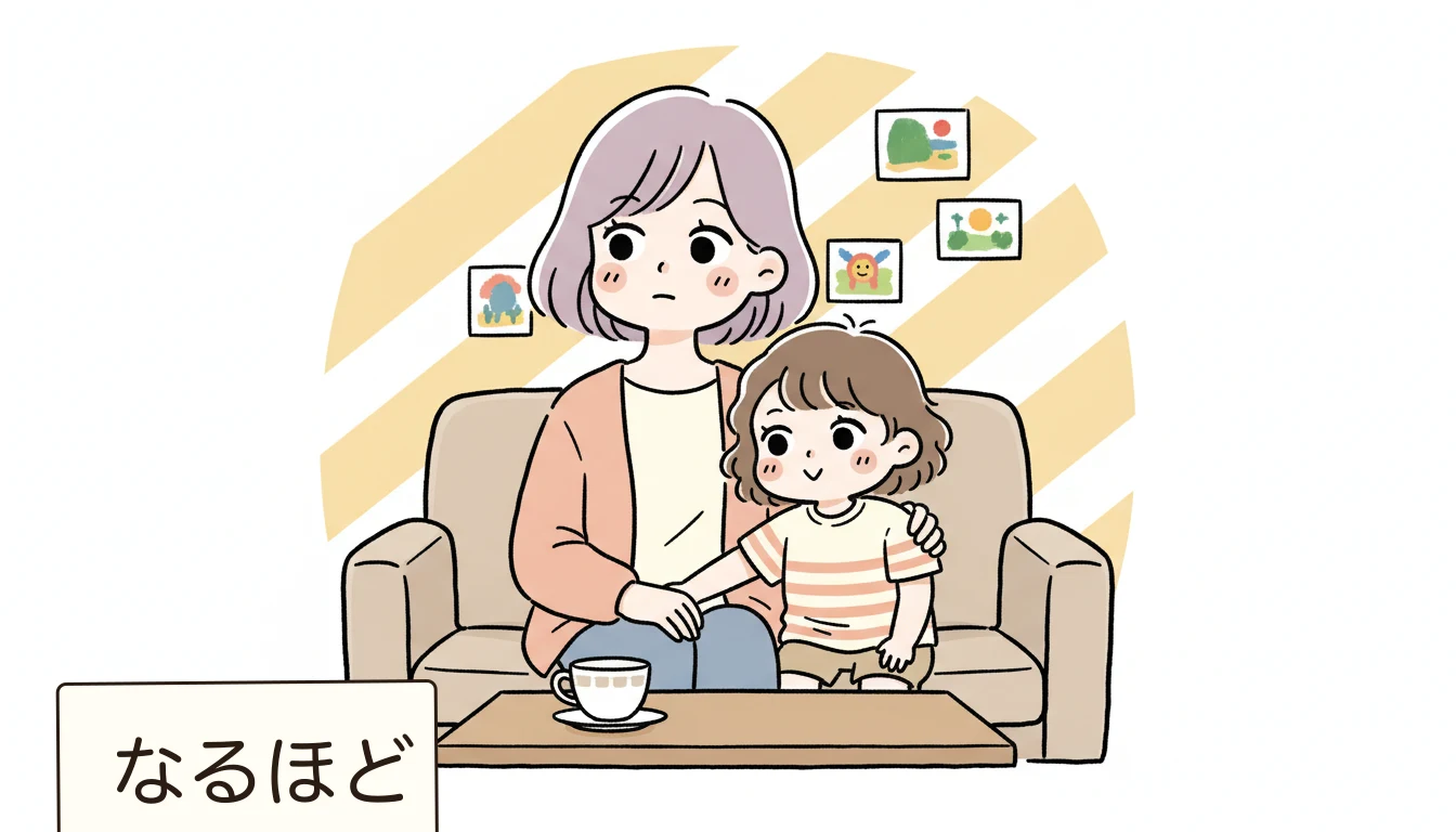 まとめの内容を表すコミックエッセイ風イラスト