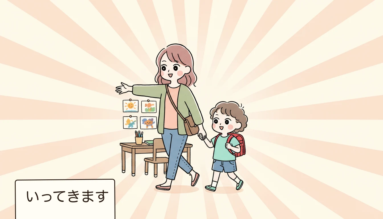 送迎問題は共働き家庭の最大のハードルの内容を表すコミックエッセイ風イラスト