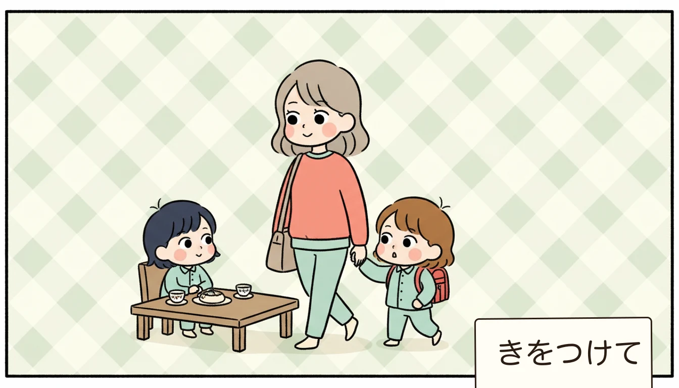 送迎サービスの3つのタイプの内容を表すコミックエッセイ風イラスト