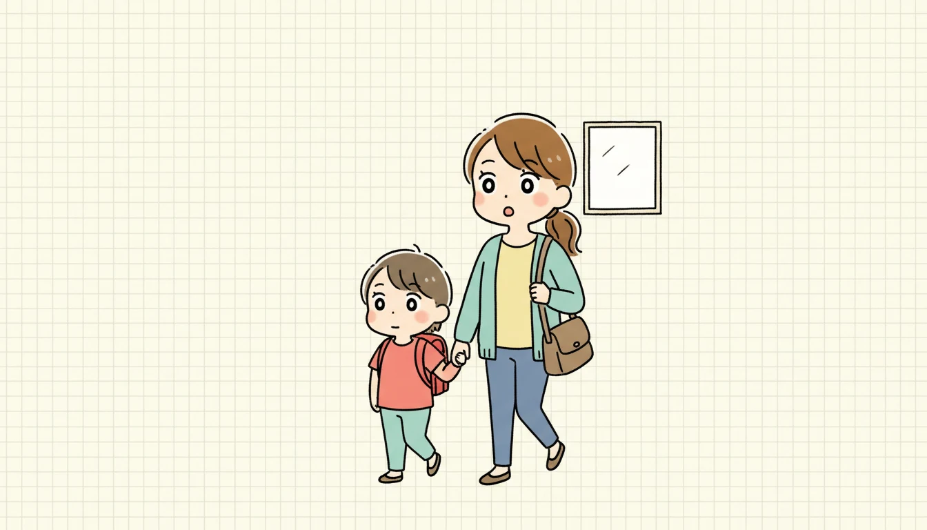 送迎がない場合の代替手段の内容を表すコミックエッセイ風イラスト
