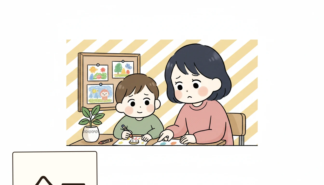 20時以降対応の学童一覧の内容を表すコミックエッセイ風イラスト