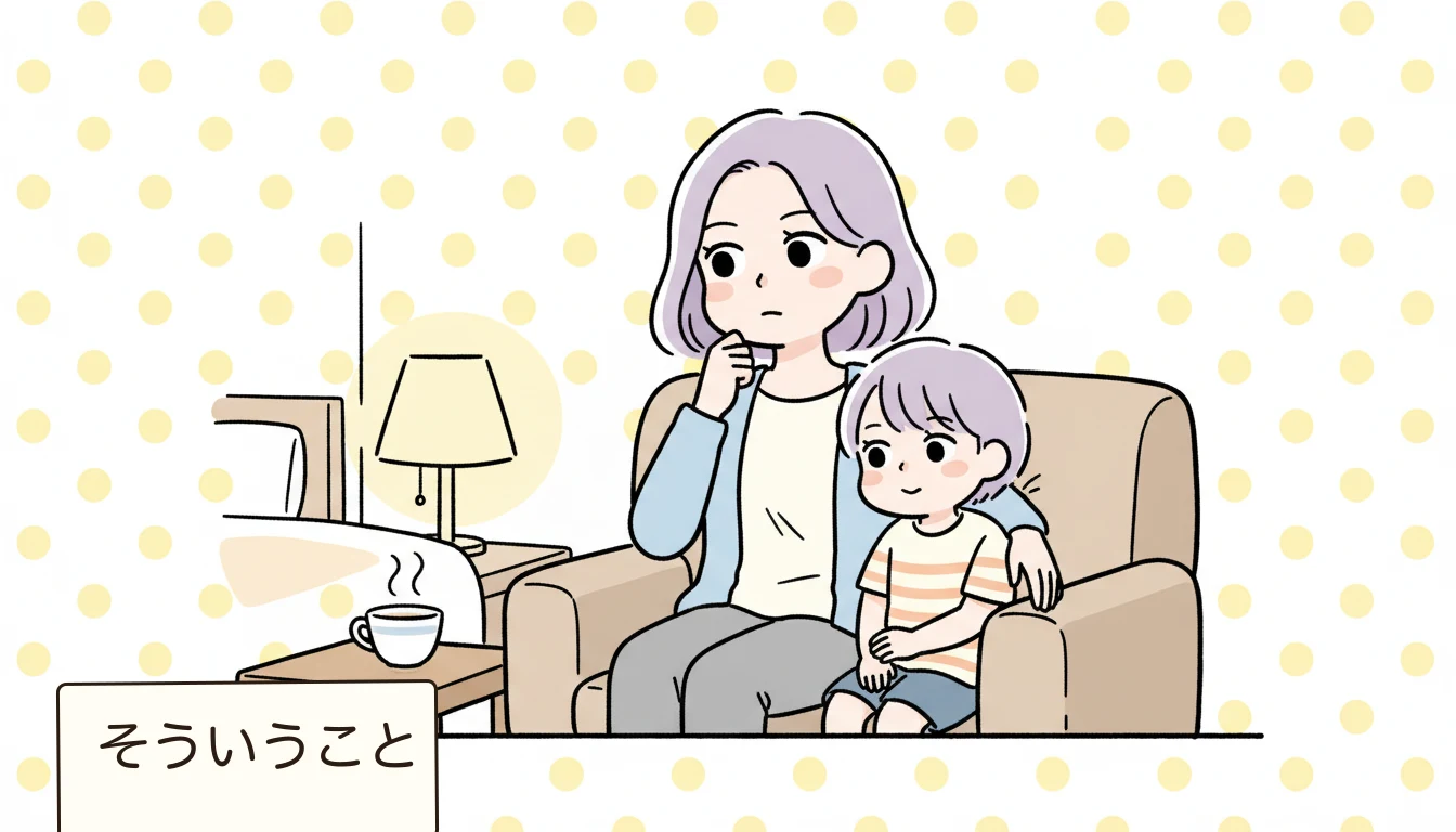 まとめ:遅い時間まで預けることに罪悪感を持たなくていいの内容を表すコミックエッセイ風イラスト