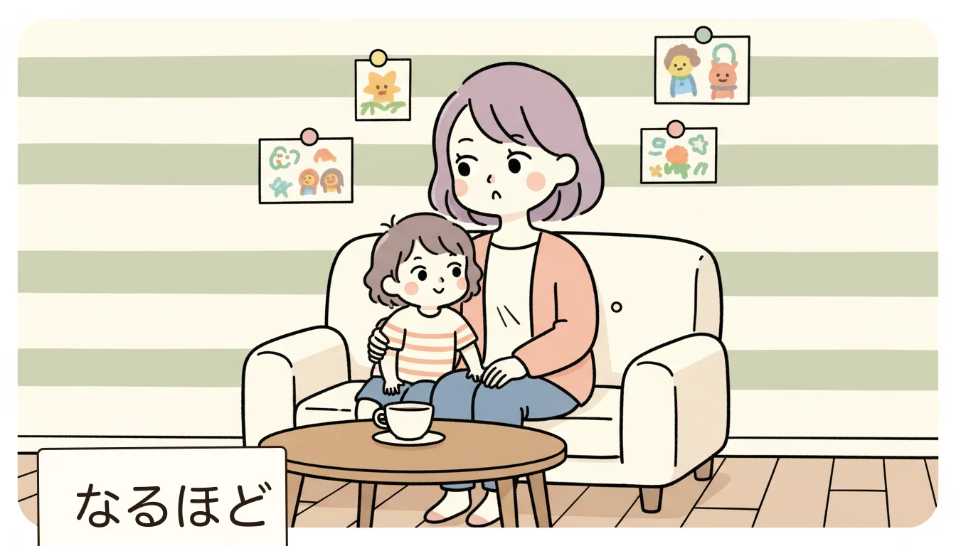 まとめ:食事対応は学童選びの重要ポイントの内容を表すコミックエッセイ風イラスト
