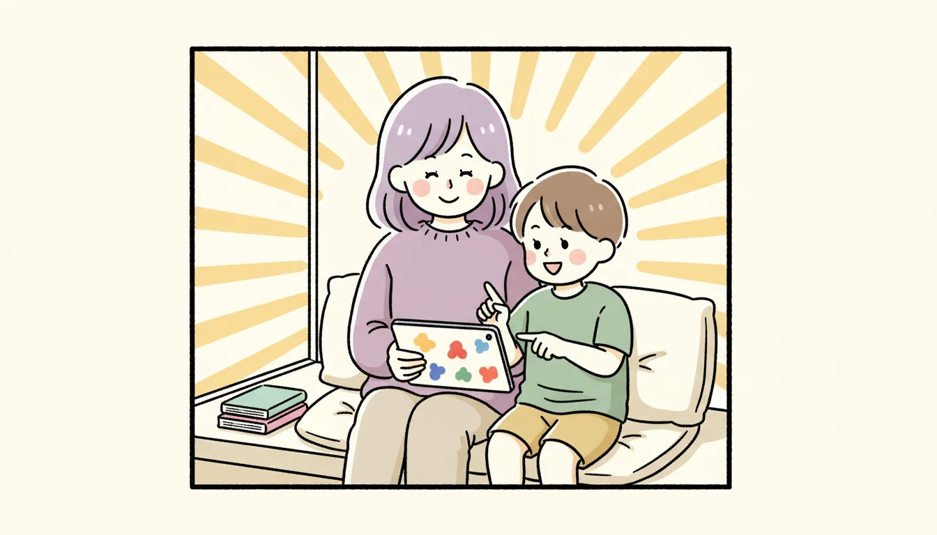 プログラミング学童の効果の内容を表すコミックエッセイ風イラスト