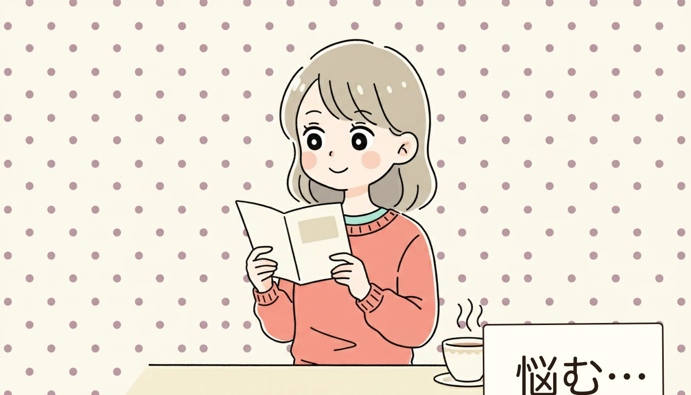 3パターンの比較まとめの内容を表すコミックエッセイ風イラスト
