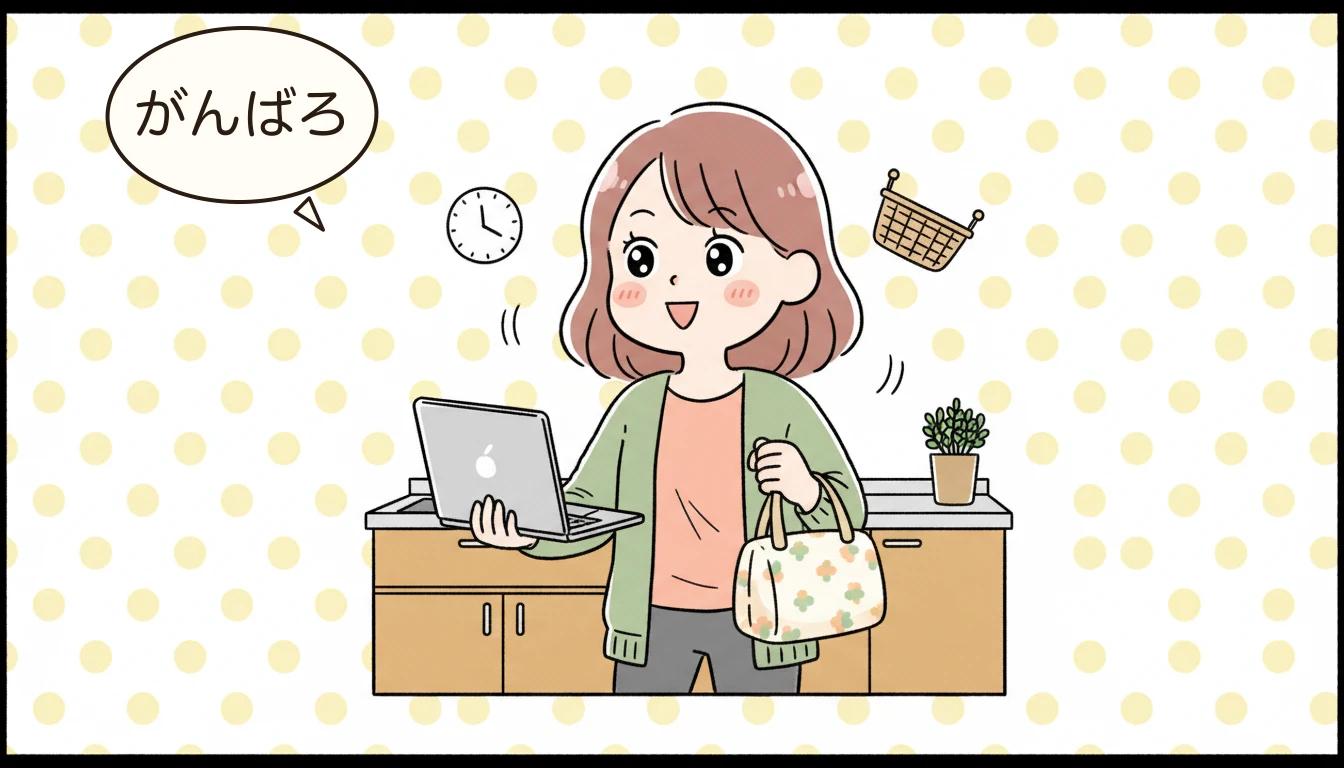 延長保育は共働き家庭の命綱の内容を表すコミックエッセイ風イラスト