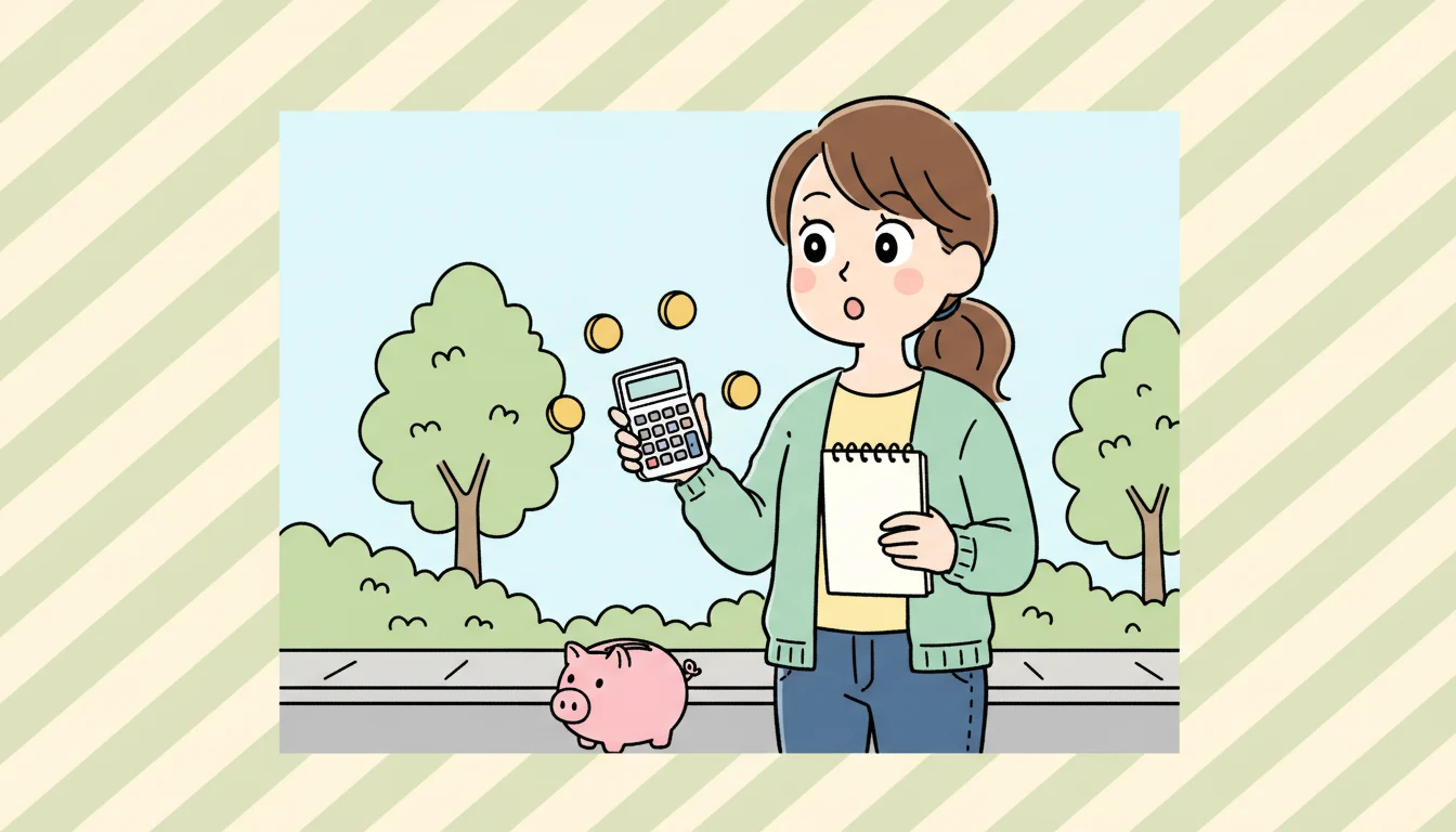 費用を抑えつつ長時間預けるコツの内容を表すコミックエッセイ風イラスト