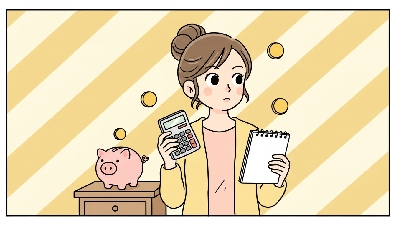民間学童の隠れた費用:年間総額の内容を表すコミックエッセイ風イラスト