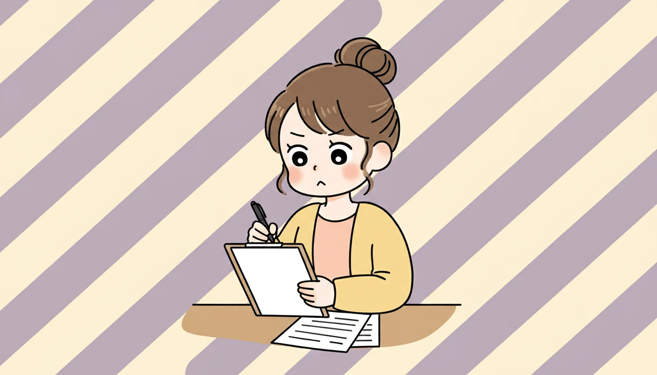 申請の実務フローの内容を表すコミックエッセイ風イラスト