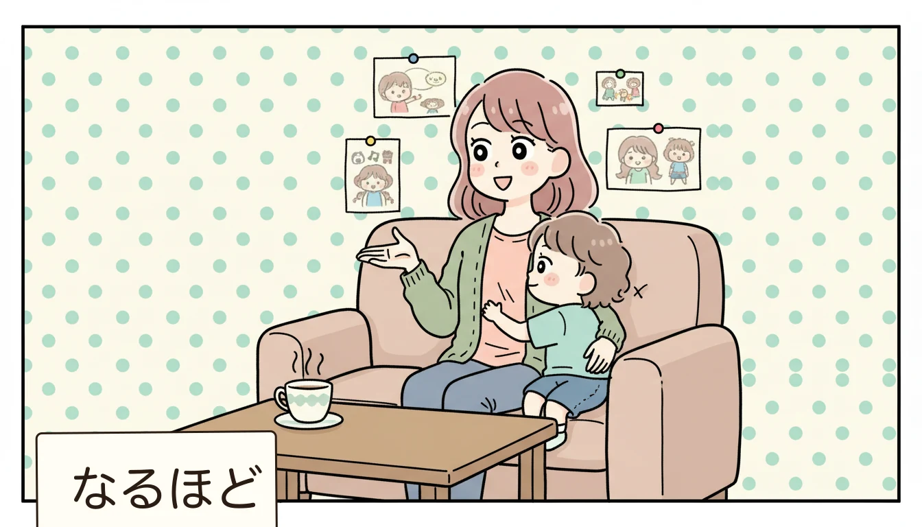 まとめの内容を表すコミックエッセイ風イラスト