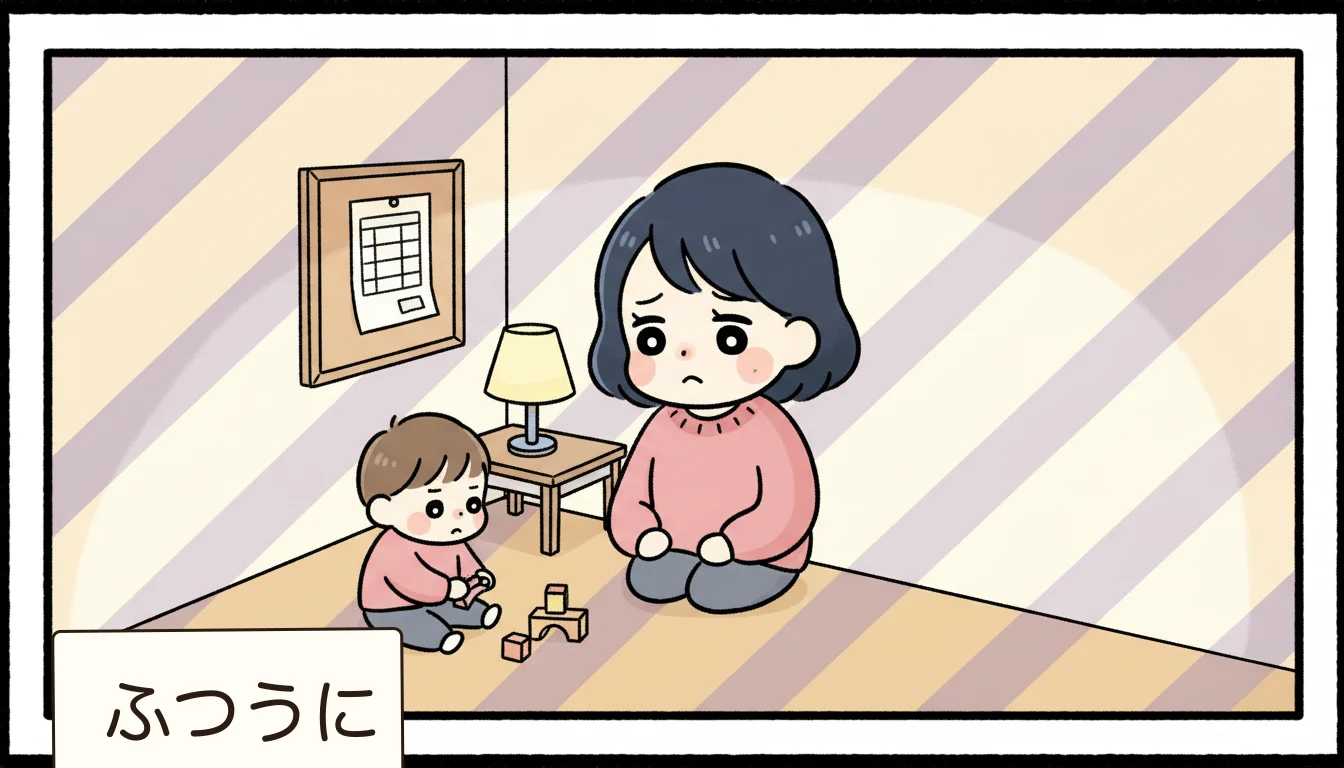 1. 自治体の保育料減免制度の内容を表すコミックエッセイ風イラスト