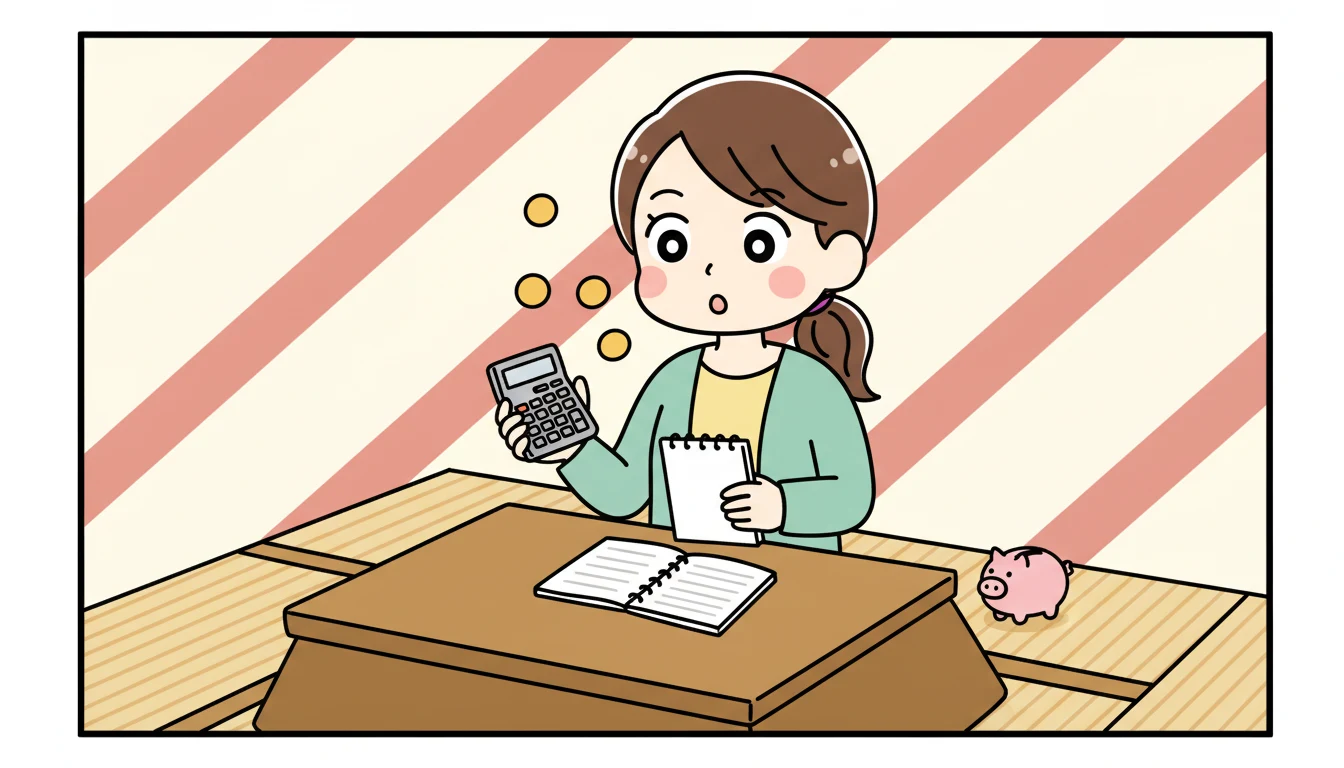 民間学童の費用と税金の関係の内容を表すコミックエッセイ風イラスト