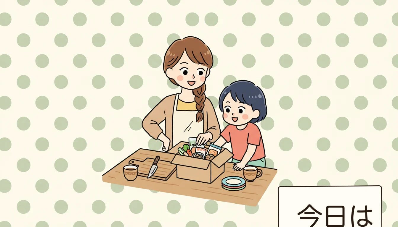 夏場のお弁当で気をつけたいことの内容を表すコミックエッセイ風イラスト