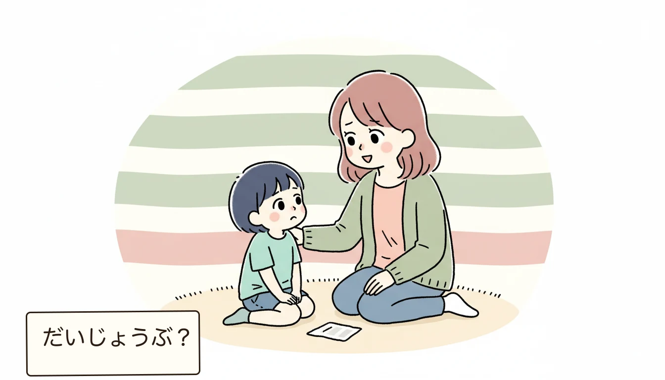 いじめ・トラブルに気づいたらどう対応すべき?の内容を表すコミックエッセイ風イラスト