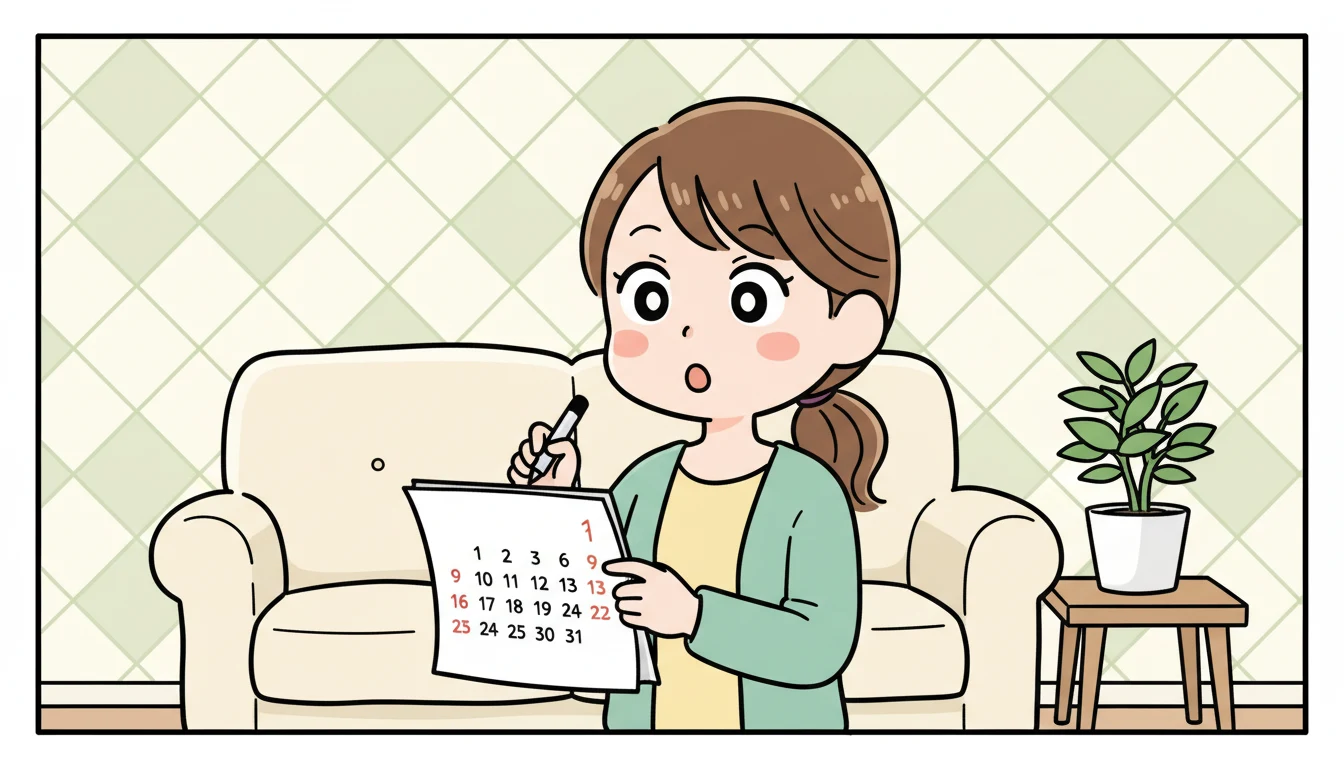 長期休暇中（夏休み・冬休み）のスケジュールの内容を表すコミックエッセイ風イラスト
