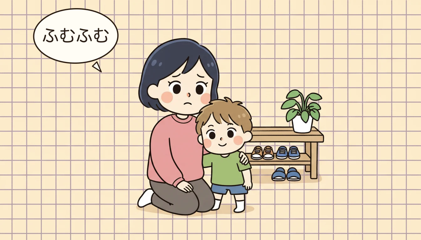罪悪感を和らげる3つの考え方の内容を表すコミックエッセイ風イラスト