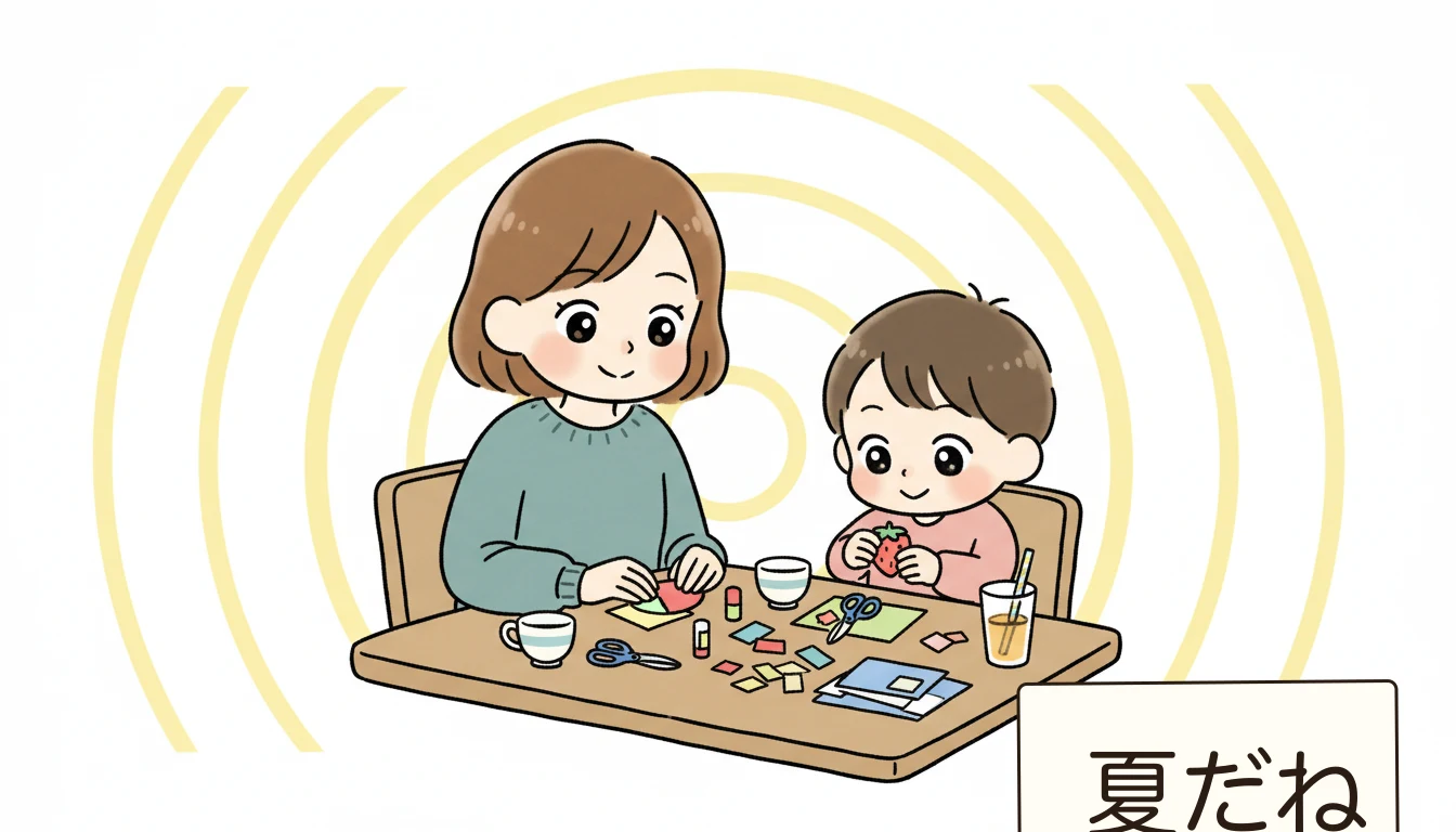 夏休みの持ち物は何が必要?の内容を表すコミックエッセイ風イラスト