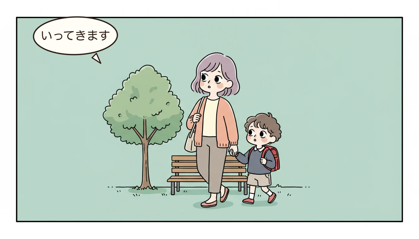 お迎えに遅れそうなときの対処法の内容を表すコミックエッセイ風イラスト