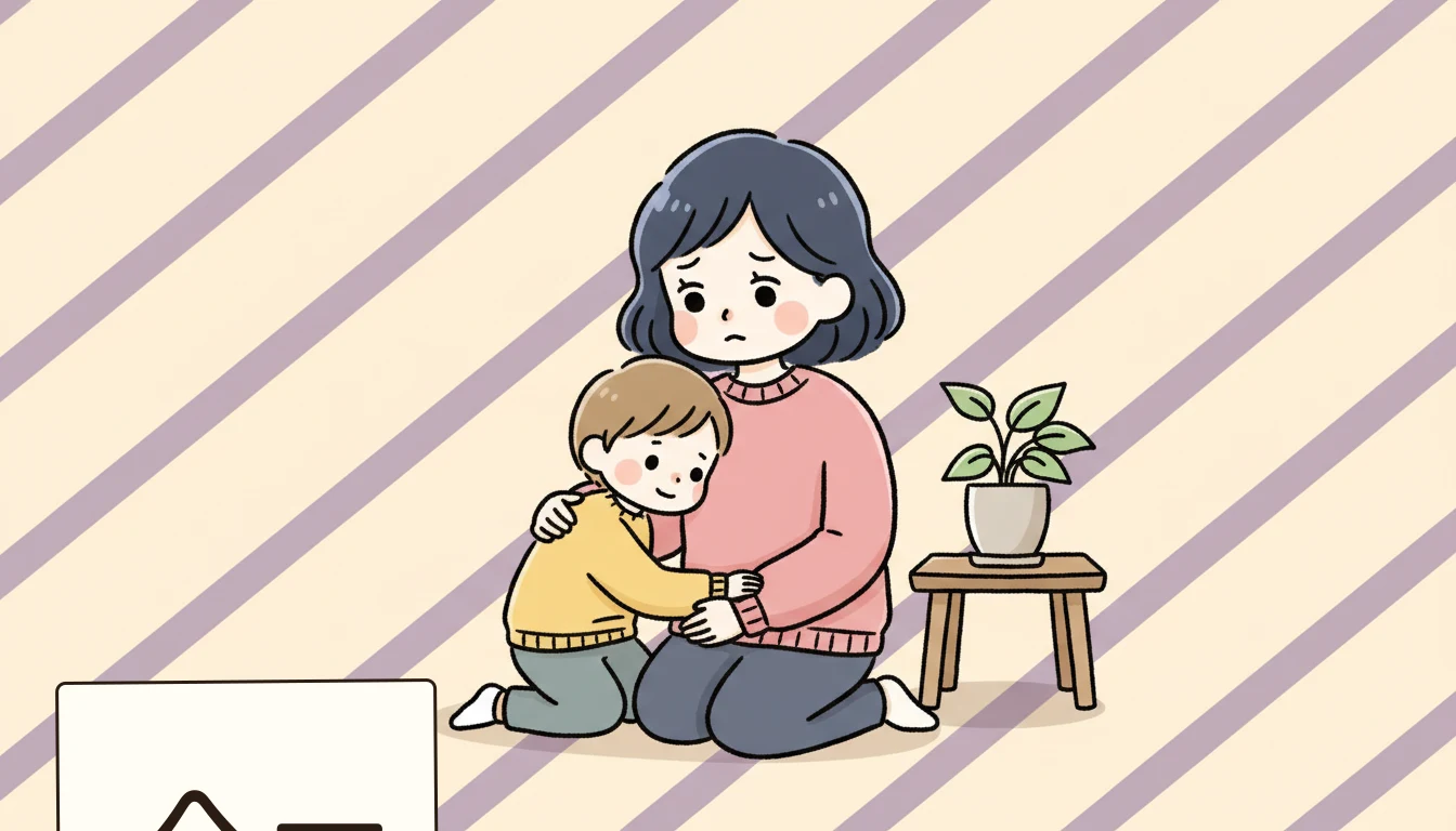 一時的な対応策として何ができる？の内容を表すコミックエッセイ風イラスト