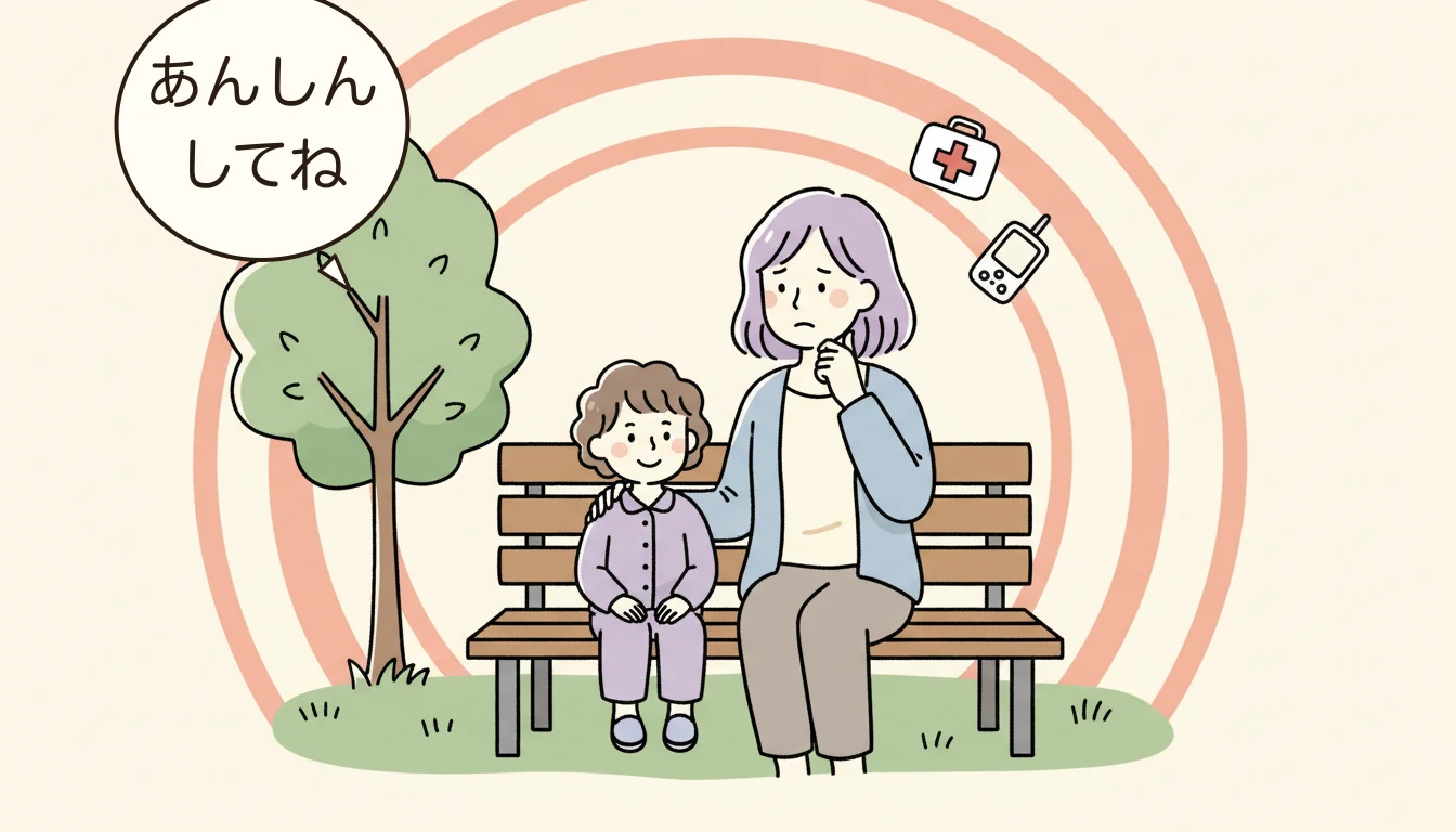 アレルギー対応はどうなっている?の内容を表すコミックエッセイ風イラスト