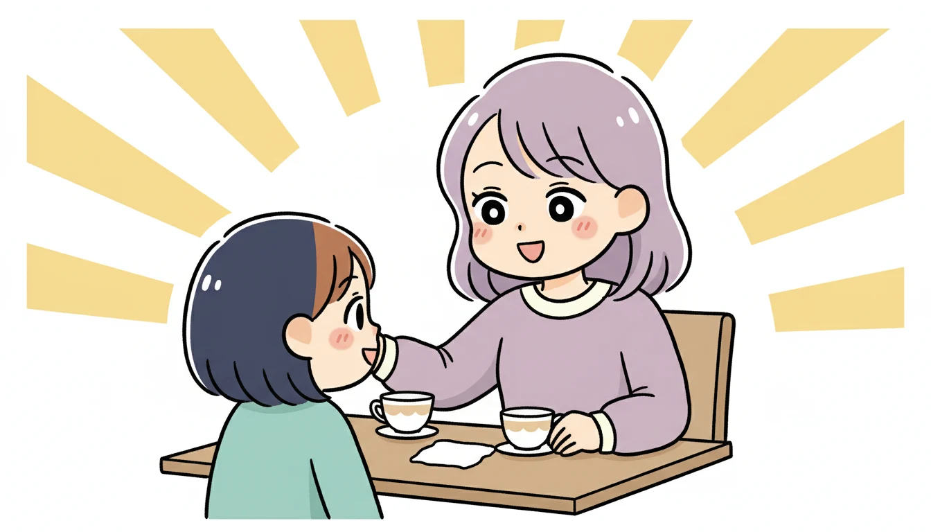 すべてのトラブルに共通する「対処の4ステップ」の内容を表すコミックエッセイ風イラスト