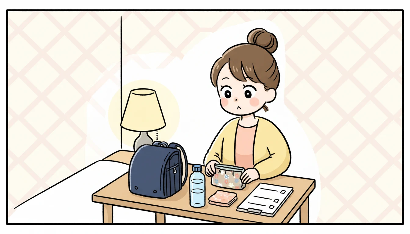 学童を「やめる」前に確認すべきチェックリストの内容を表すコミックエッセイ風イラスト