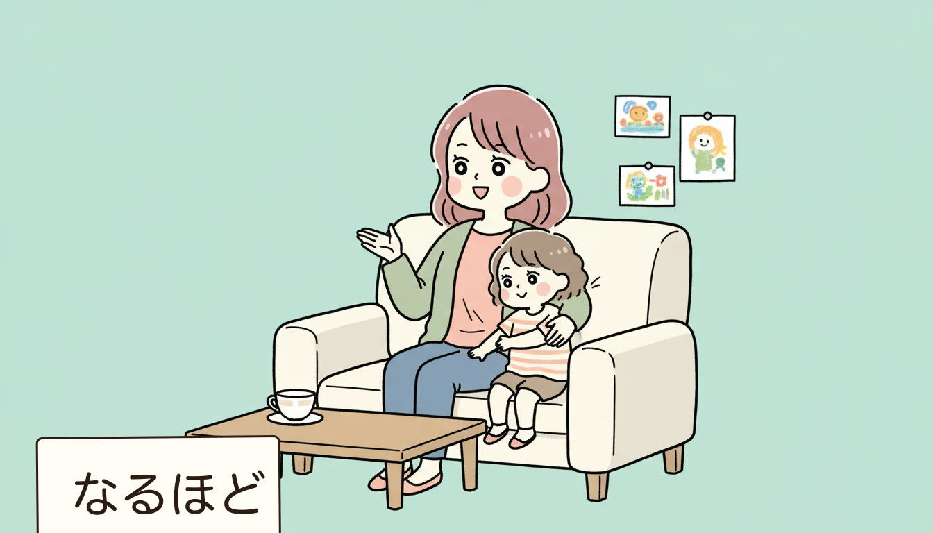 まとめの内容を表すコミックエッセイ風イラスト