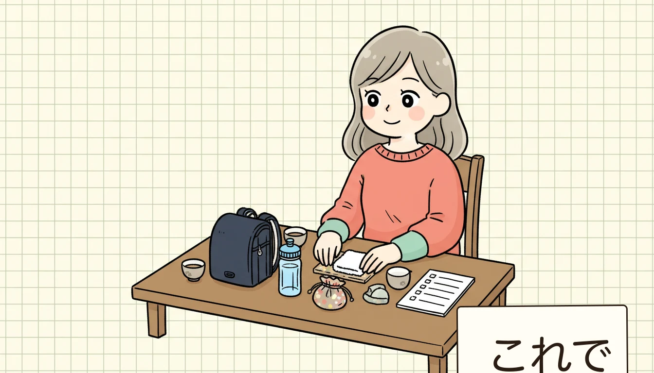 チェックリストの活用法の内容を表すコミックエッセイ風イラスト
