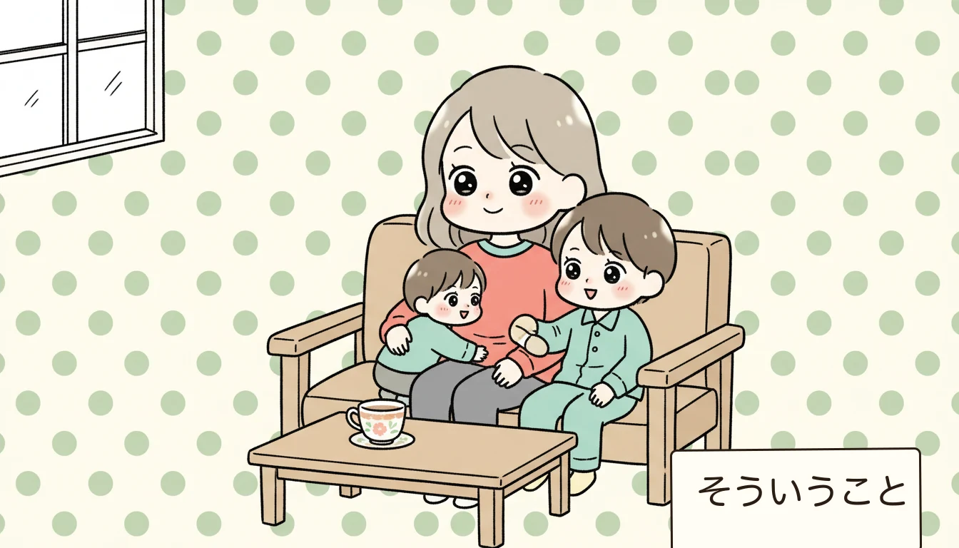 まとめの内容を表すコミックエッセイ風イラスト