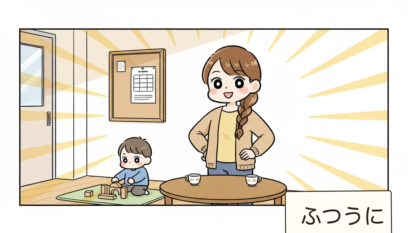 放課後児童クラブの利用条件は？の内容を表すコミックエッセイ風イラスト