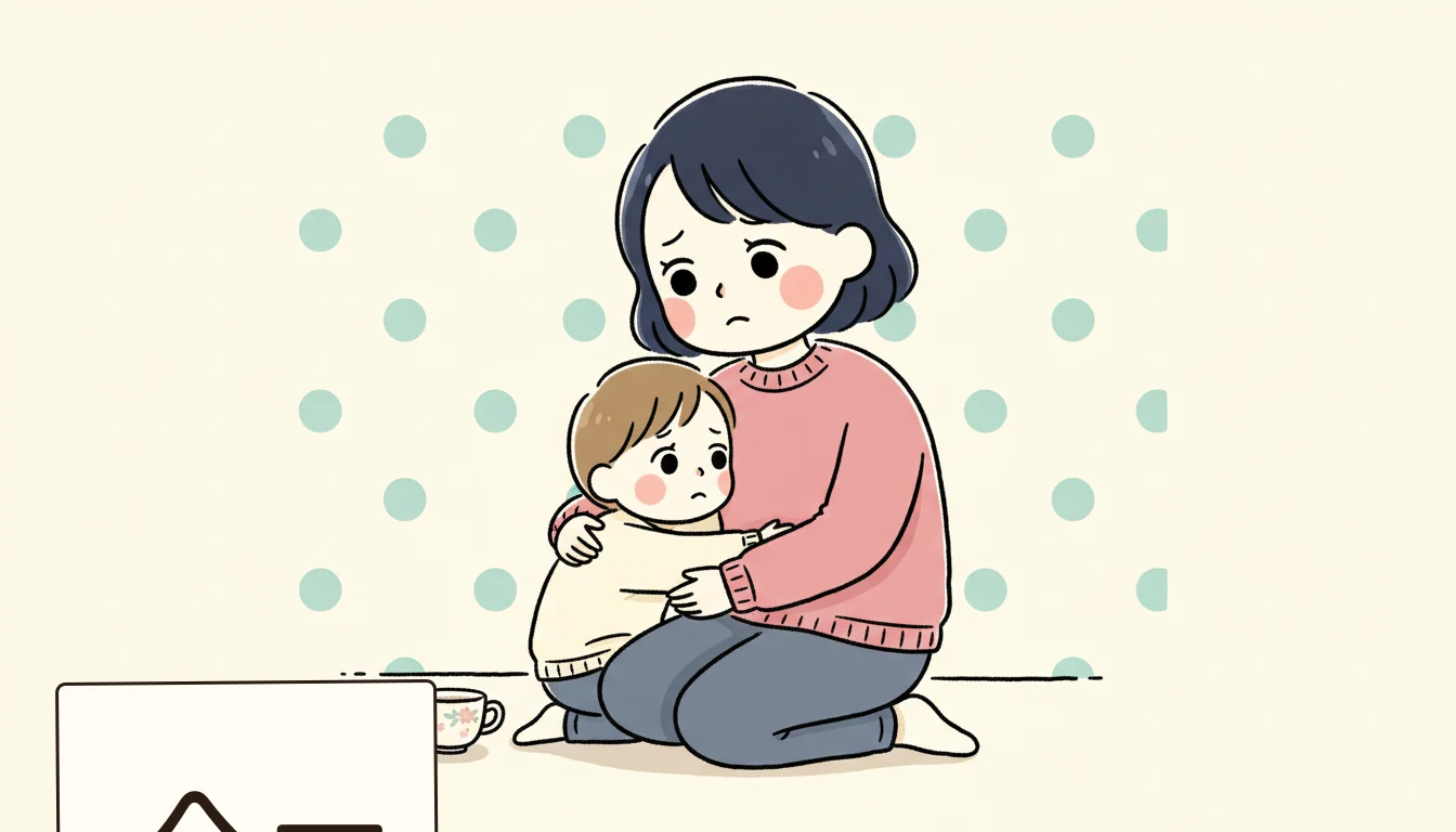 よくある保護者の不安と対応の内容を表すコミックエッセイ風イラスト