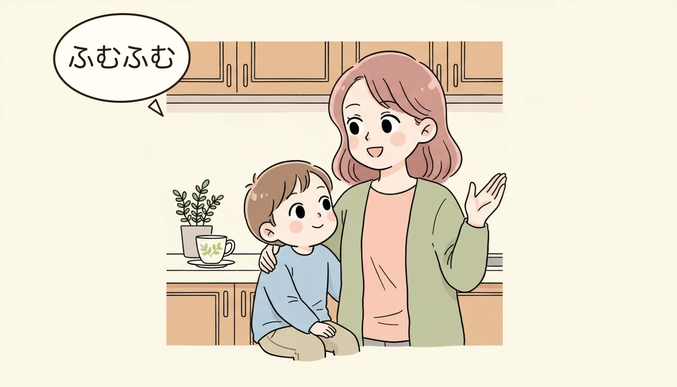 選択肢4：ファミリーサポート・シッターの内容を表すコミックエッセイ風イラスト