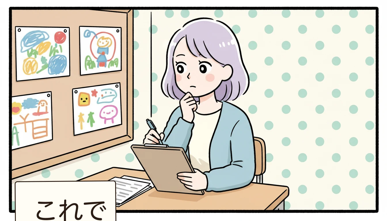 見学の回数と時期の内容を表すコミックエッセイ風イラスト