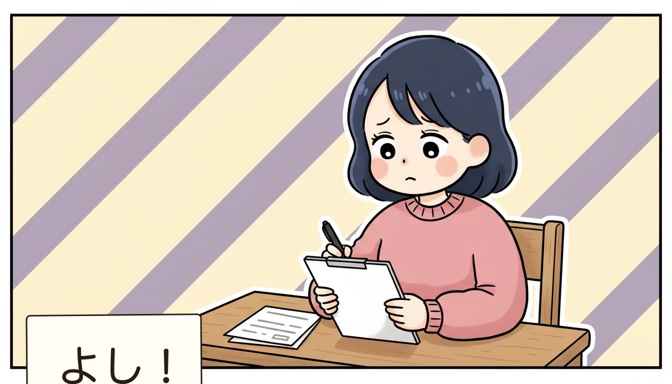 まとめ：見学は「未来の平日」を予想する場の内容を表すコミックエッセイ風イラスト
