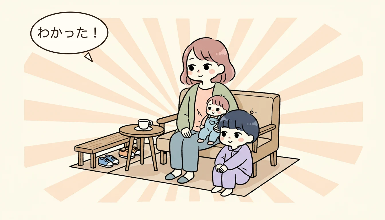 まとめ：基準を知ることは子どもを守ることの内容を表すコミックエッセイ風イラスト
