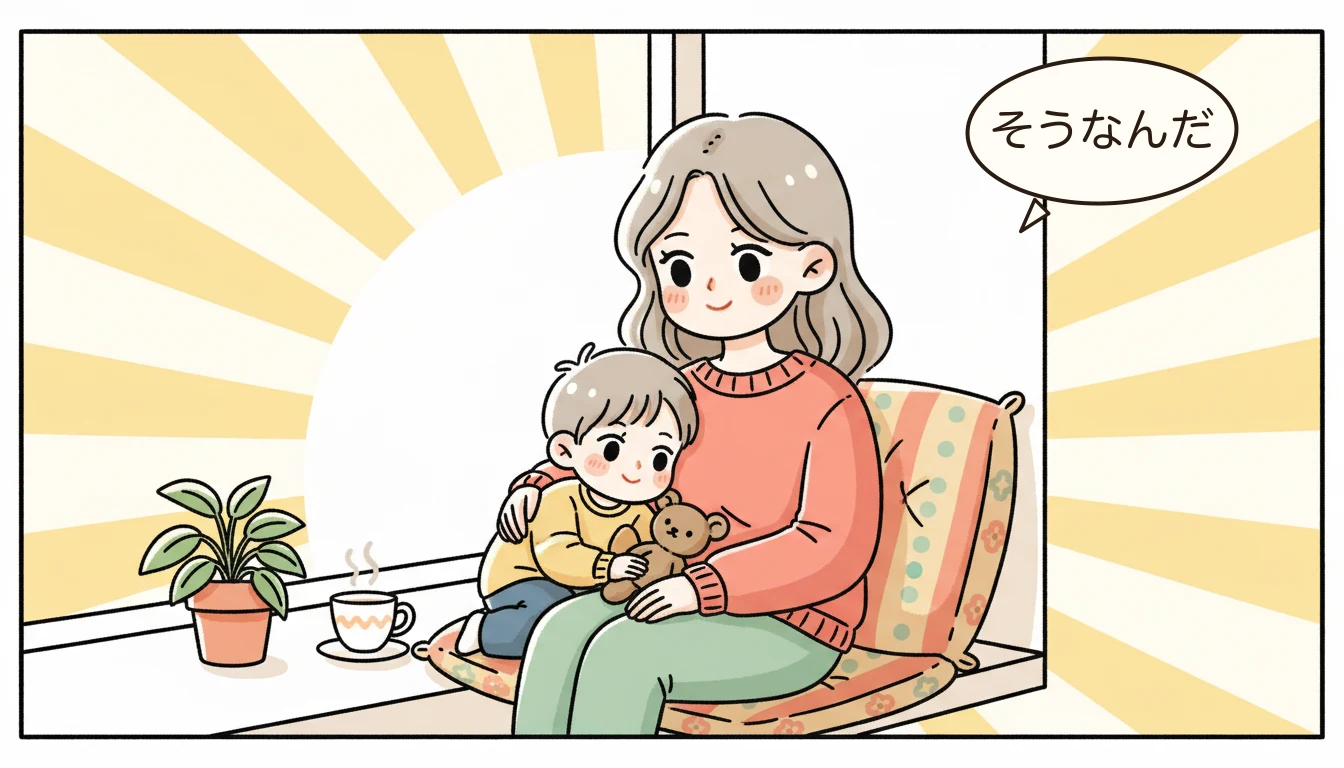 基準1：児童1人あたり面積1.65㎡以上の内容を表すコミックエッセイ風イラスト