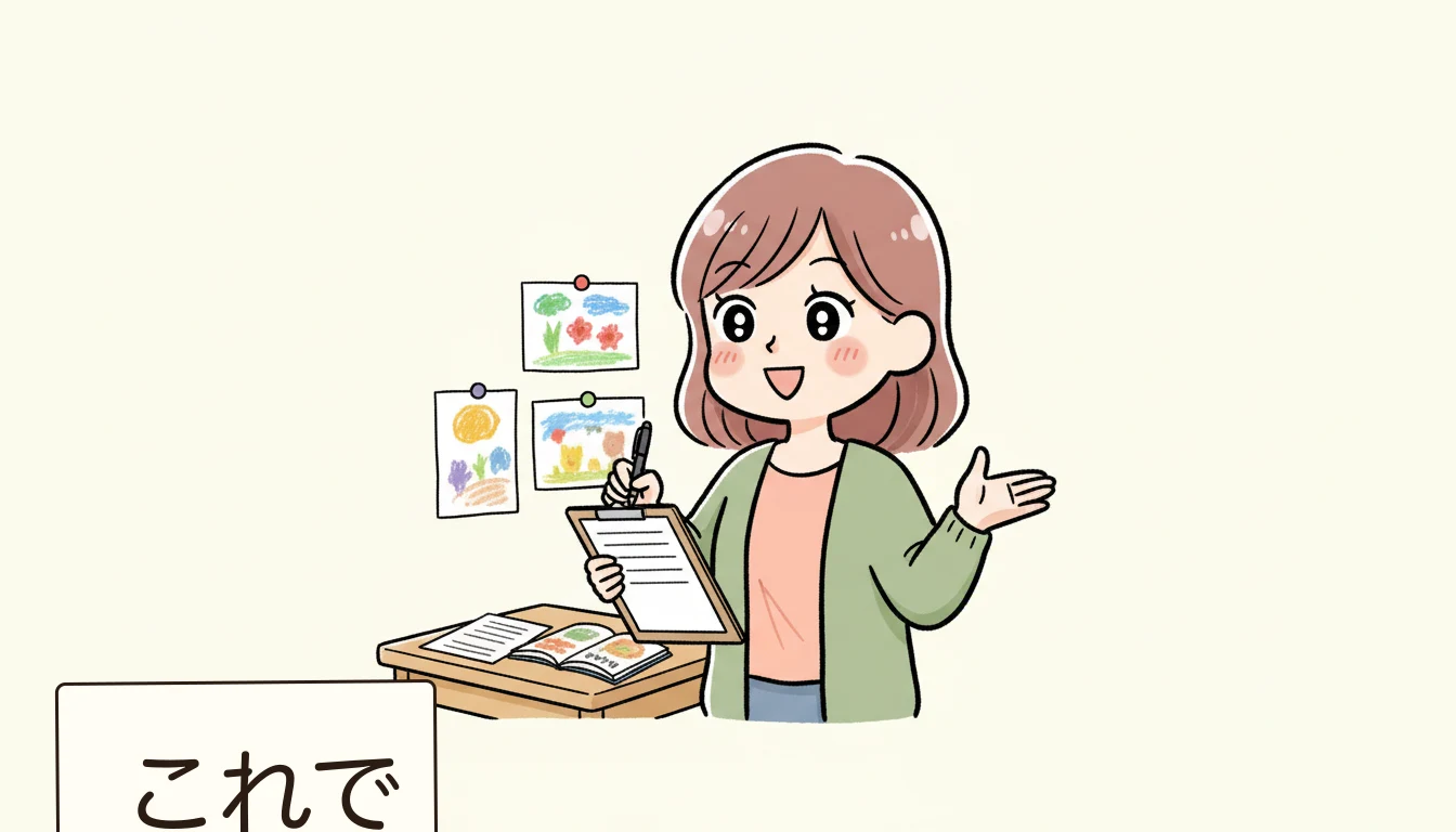 見学当日のTipsの内容を表すコミックエッセイ風イラスト