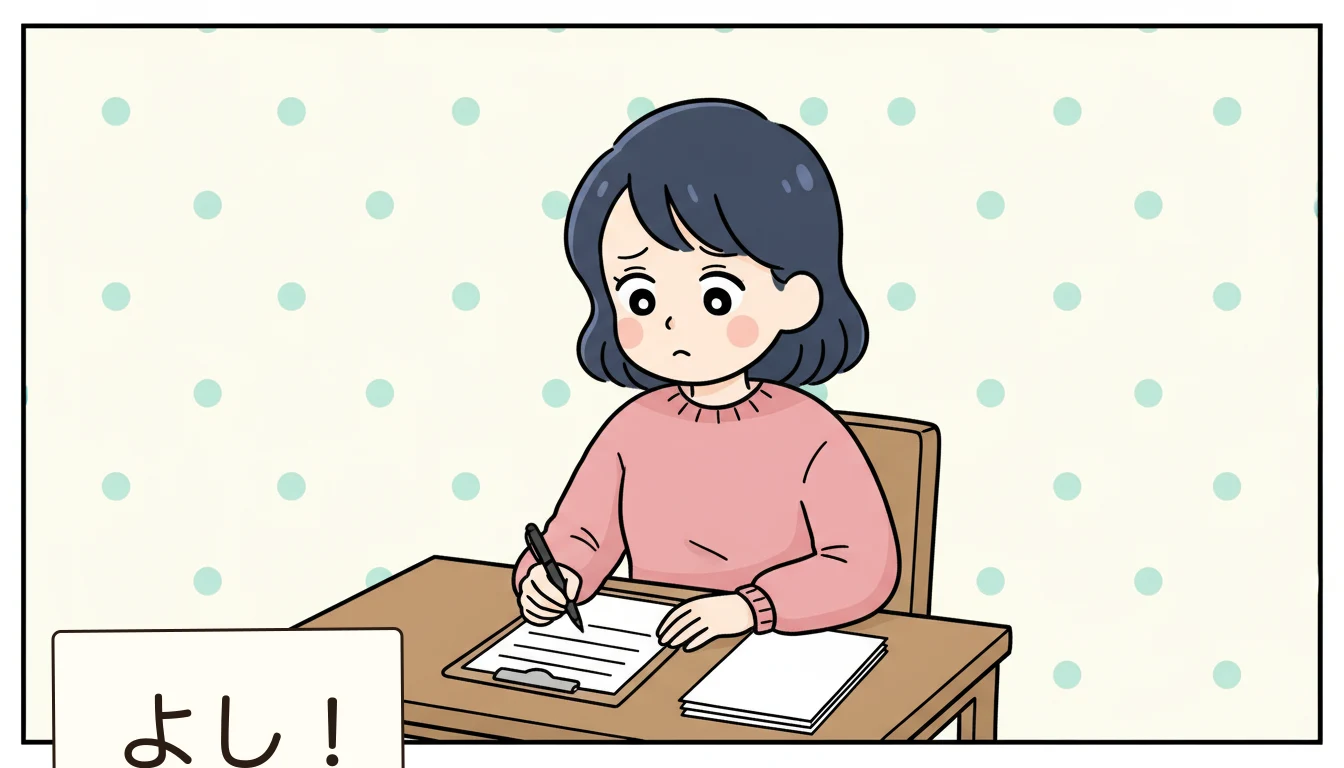 見学で聞くべき質問20選の内容を表すコミックエッセイ風イラスト
