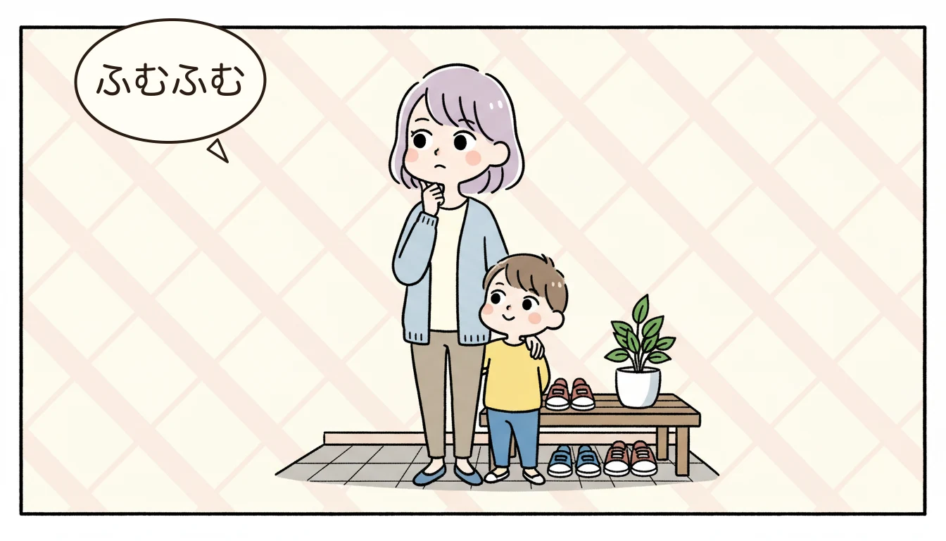 選考基準の仕組み(ポイント制)の内容を表すコミックエッセイ風イラスト