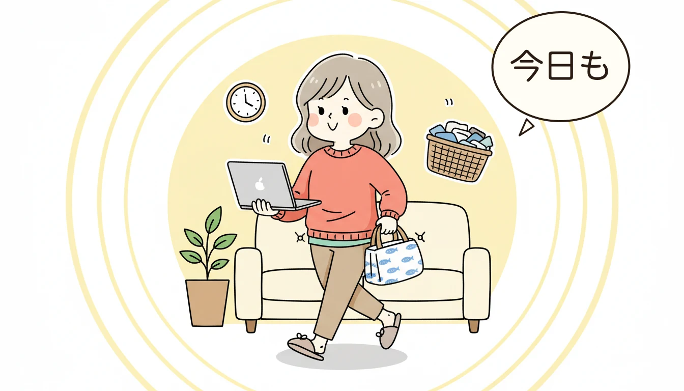 共働き家庭が直面する7つの問題の内容を表すコミックエッセイ風イラスト